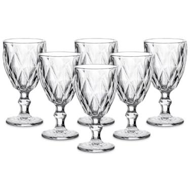 Imagem de Jogo De Taças De Vidro Luxo Diamond Bico De Jaca Vinho Suco Água 340ML(4 Taças)