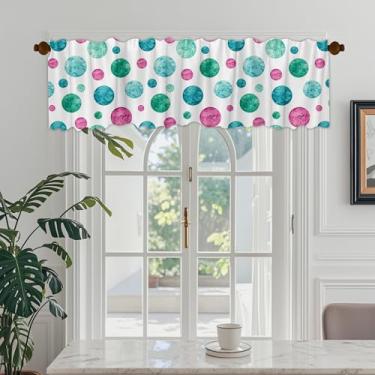 Imagem de Cortinas coloridas para decoração de casa de fazenda, decoração de casa de fazenda, rosa, verde, azul, aquarela, com bolso para varão, para sala de estar, quarto, cozinha, poliéster, 137 x 45 cm