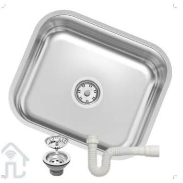 Imagem de Cuba Inox N3 Tramontina Pia Cozinha Standard 40x34x14 Fosca C/Sifão e 