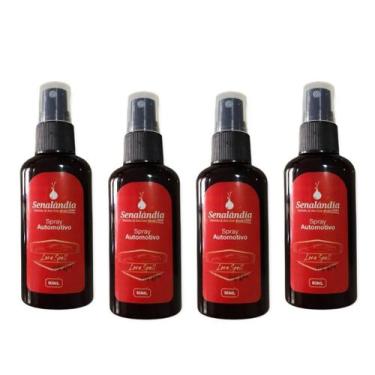 Imagem de Kit 4 Cheirinho de Carro Amor no Ar Odorizador Aromatizador Spray 60ml