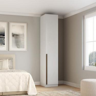 Imagem de Guarda-roupa Modular 1 Porta com Prateleiras e Cabideiros Altezza Branco
