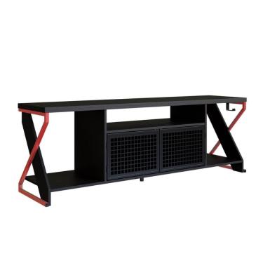 Imagem de Rack Gamer para Tv até 60" com Led RGB  P1033 Vermelho/Preto
