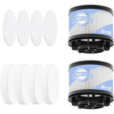 Imagem de Levoit Filtro de substituição oficial do aspirador de pó, LVAC-200, 4 filtros pré-motor, 2 filtros pós-motor, branco