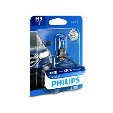 Imagem de Lâmpada de farol Philips H3 Vision Upgrade com até 30% mais visão, 1 pacote