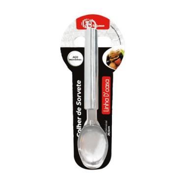 Imagem de Colher de Sorvete Inox Linha DCasa SQ Aço Inoxidável 20,5 cm Ergonômic