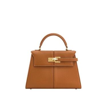 Imagem de Bolsa feminina JW PEI Elise Top Handle Umber Large em material vegano
