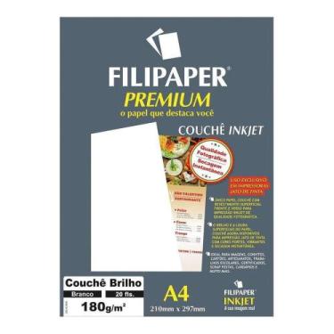 Imagem de Papel Couchê A4 Filipaper Premium 180G/M² 20 Folhas 2504 - Filiperson