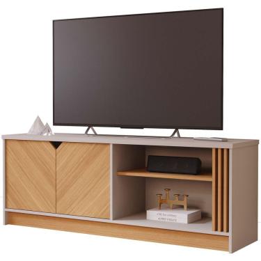 Imagem de Rack Volpi para TV até 55 Polegadas 2 Portas Permobili Cor Nature Off White