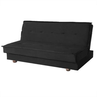 Imagem de Sofá Cama Diamante 2 Lugares 180cm Aifos Tecido Suede Cor Preto