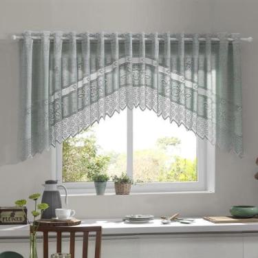 Imagem de Cortina Renda Cozinha Cascata 3,00 M X 1,00 Alt Rose - Interlar