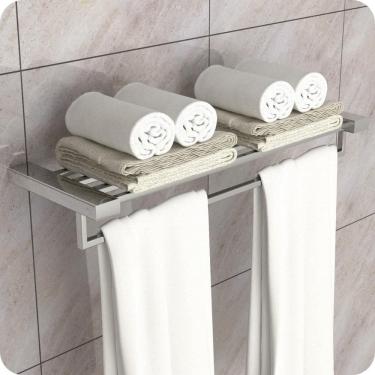 Imagem de Toalheiro Hotel de Parede Porta Toalha Duplo Inox Master