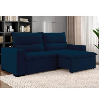 Imagem de Sofá 3 Lugares Retrátil e Reclinável  220cm Bruges Azul