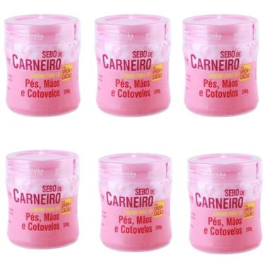 Imagem de Kit 6 Cremes Hidratantes para Pés e Mãos com Sebo de Carneiro, Tratamento para Rachaduras