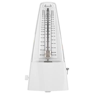 Imagem de Metrônomo Mecânico, Metrônomo Universal para Piano, Violão, Violino, Bateria e Outros Instrumentos, Forma Clássica, Batida Precisa (Branco)