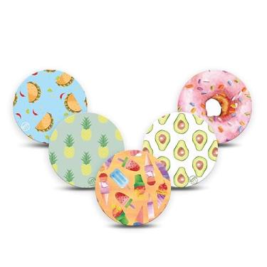 Imagem de ExpressionMed - Adesivos para Libre 3 Overpatch (pacote com 5) - Feito nos EUA, impermeável, não desfia, fitas de sensor CGM pré-cortadas (gostoso/saboroso)