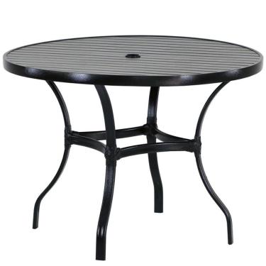 Imagem de Mesa com Tampo Ripado Alumínio para Cozinha, Edícula e Piscina Trama 