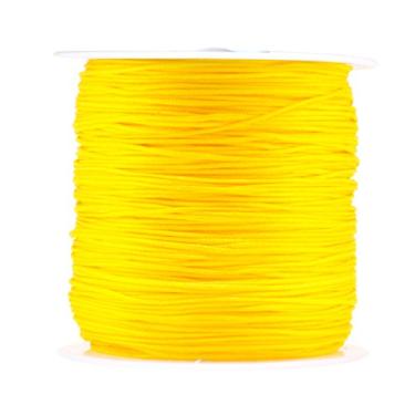 Imagem de Mandala Crafts Fio de cetim de nylon, fio de acabamento de chocalho para nós chineses, Kumihimo, contas, macramé, fabricação de joias, costura (0,8 mm 109 metros, amarelo)