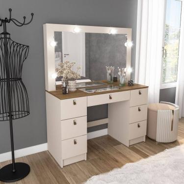 Imagem de Penteadeira Camarim com Espelho França Off White/Freijó