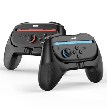 Imagem de IINE Controller Grips for Switch 2(2025), Ergonomic Design Joypad Grips for Comfortable Gaming, 2 Pack Wear-resistant Handle Kit for Switch, Family Children Game Accessories (Black)