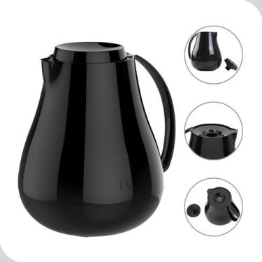 Imagem de Garrafa Bule de Café Termica Chá 750ml Preta Rosca Soprano