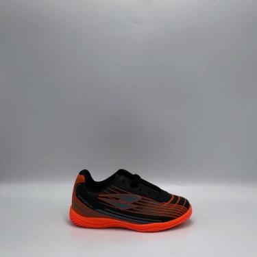 Imagem de Chuteira Infantil Drayzinho Futsal Linhas, 28, Preto, Laranja