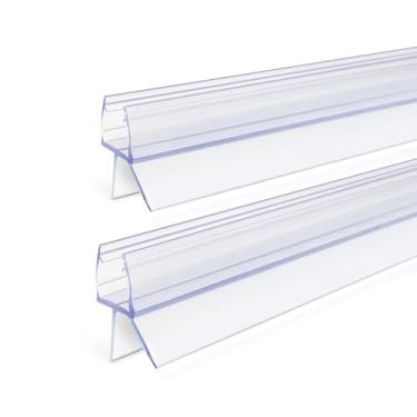 Imagem de Kinrinjinlin Fita De Vedação Para Porta Chuveiro Sem Moldura, 2 Peças, Super Transparente, 36" Comprimento, 5/16" (8 Mm) Espessura, Vidro, Policarbonato, Transparente