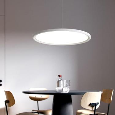 Imagem de LMOYE Lustre Moderno Nórdico De Led, Preto/Branco, Redondo, Decoração Para Casa, Iluminação Disco Voador Restaurante, Luminária Pendente Sala Jantar, Luminárias Suspensas Ilha Cozinha, Regulável (Br