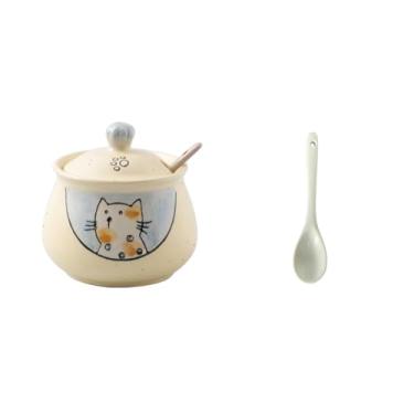 Imagem de Jarra grande e delicada de cerâmica de alta temperatura estilo japonês - Casal de gato 350 ml