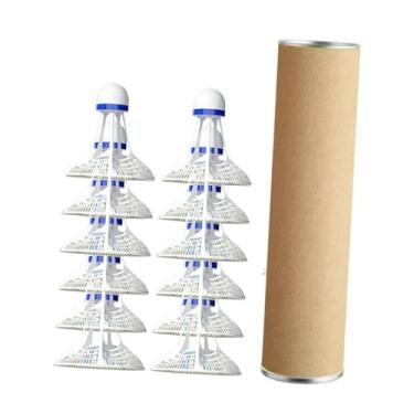 Imagem de Deevoka Petecas de badminton resistentes ao vento com cabeça de espuma profissional portátil para acessório de ginásio 6,5 x 6,5 cm, Branco 12 Peças