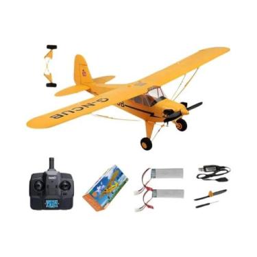Imagem de Avião RC WLtoys A160 J3-CUB 2024 Atualizado, 5 Canais, Controle Remoto