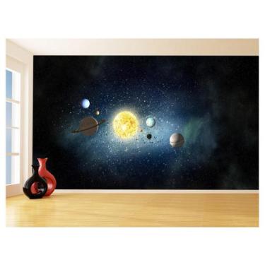 Imagem de Papel De Parede 3D Espaço Estrelas Planetas 3,5M Nsp188 - Você Decora