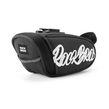 Imagem de ROCKBROS Bolsa para selim de bicicleta, leve de 120 g, bolsa de assento de bicicleta com logotipo refletivo e pendurada, à prova d'água, 3D, para bicicletas de estrada e montanha, preta