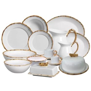 Imagem de Baixela Serviço Jantar Linha Bambu 56pç Cerâmica Scalla