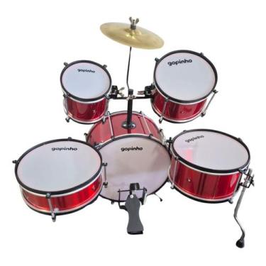 Imagem de Bateria Gopinho Infantil Alumínio Cereja Aula De Musica - GOPE