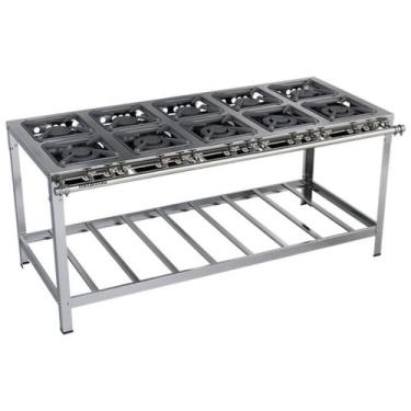 Imagem de Fogão Industrial Stori Premium 10 Bocas 30x30 M17 Aço Inox 430 Metalma