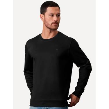 Imagem de Moletom Calvin Klein Jeans Masculino Crewneck CK Small Bordado Preto, 