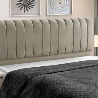 Imagem de Cabeceira Cama Box Estofada Madeira Queen Size Ômega (Capuccino)