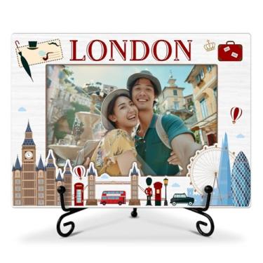 Imagem de AWDSTN Moldura London Tourist, porta-retrato de 10 x 15 cm para exibição de mesa, férias, lua de mel, aniversário, presentes de casamento para casais de amigos da família, molduras de madeira para