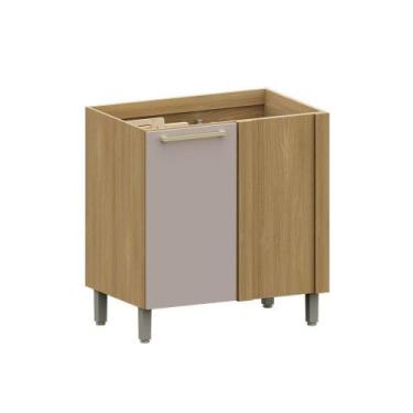 Imagem de Balcão De Cozinha Canto Reto 95cm 1 Pt Elegance Luciane Móve Freijó/ci