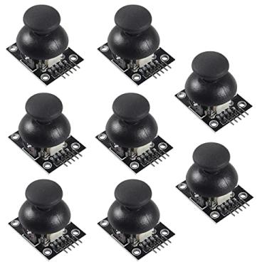 Imagem de Diitao 8PCS Joystick Breakout Module,Game Controller Replacement Joystick Analog Thumb Stick,XY Dual-axis Joystick Breakout Module with 60pin 20cm Multicolored Breadboard Jumper Wires Kit
