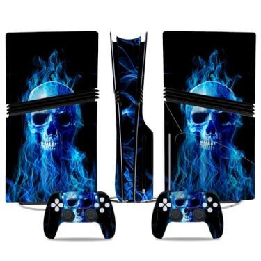 Imagem de Skin Sticker for PS5 Pro Disc Edition, Protective Vinyl Decal Cover Wrap for Console and Controller (Blue)