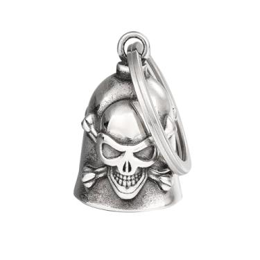 Imagem de Chaveiro de sino cruzado de motocicleta de aço inoxidável para motociclista protege os acessórios do motociclista e Live To Ride Good for Luck