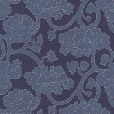 Imagem de Papel De Parede K&G Emborrachado Floral Azul Royal Com Roxo