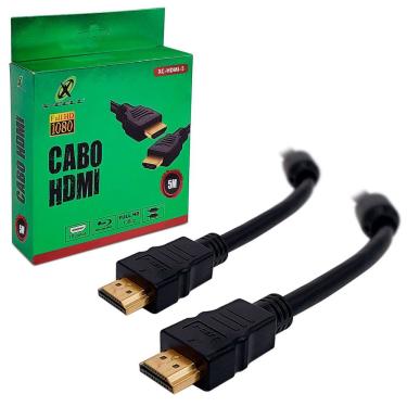 Imagem de Cabo Hdmi X-cell, Full Hd, Com Filtro, Emborrachado, 1.4v, 5m, Preto - Xc-hdmi-5