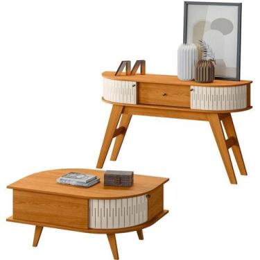 Imagem de Kit Aparador Histórico E Mesa De Centro índia Cinamomo/off White - MAD