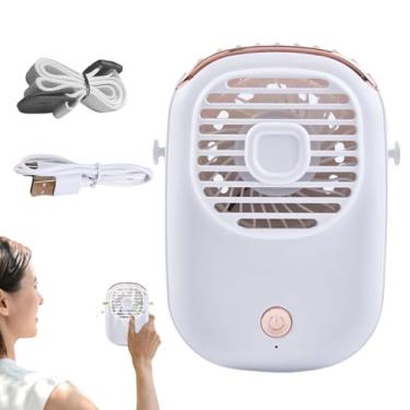 Imagem de Ventilador Portátil de Mão - Ventoinha De Pescoço Silenciosa Com Cordão - Ventilador de Mesa USB Recarregável para Homens Mulheres Escritório Praia Caminhada Obras Casa Ginásio Exterior Viagem