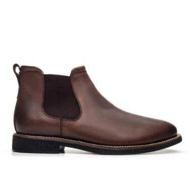 Imagem de Bota Chelsea Masculina Couro Legitimo Leve Macio Casual Tabaco-Masculino
