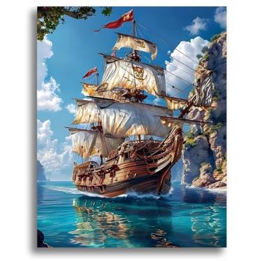 Imagem de Oiuyamn Pintura por número para adultos, kits de pintura a óleo DIY, tela fácil de pintar por números para iniciantes, perfeito para presentes e decoração de casa (40,6 cm x 50,8 cm)