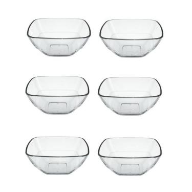 Imagem de Kit 6 Saladeira Bowl Tigela Vidro Duralex Quadre 420ml Nadir - Nadir F