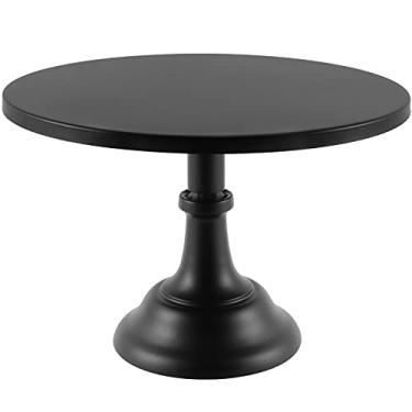 Imagem de FUNSUEI Suporte Redondo De Metal Para Bolo 30 Cm, Prato Destacável Exibição Cupcakes E Sobremesas Casamentos, Chás Da Tarde, Festas Aniversário Outras Comemorações, Preto